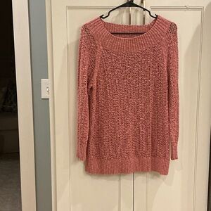 Women’s Loft outlet rose crotchet cotton sweater. Size medium.